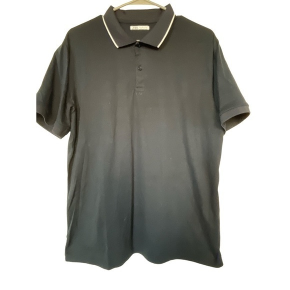 ZARA NAVY BLUE POLO SHIRT SIZE LARGE NWOT #6589